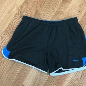 Reebok Black Shorts with Blue Trim and Pockets!!